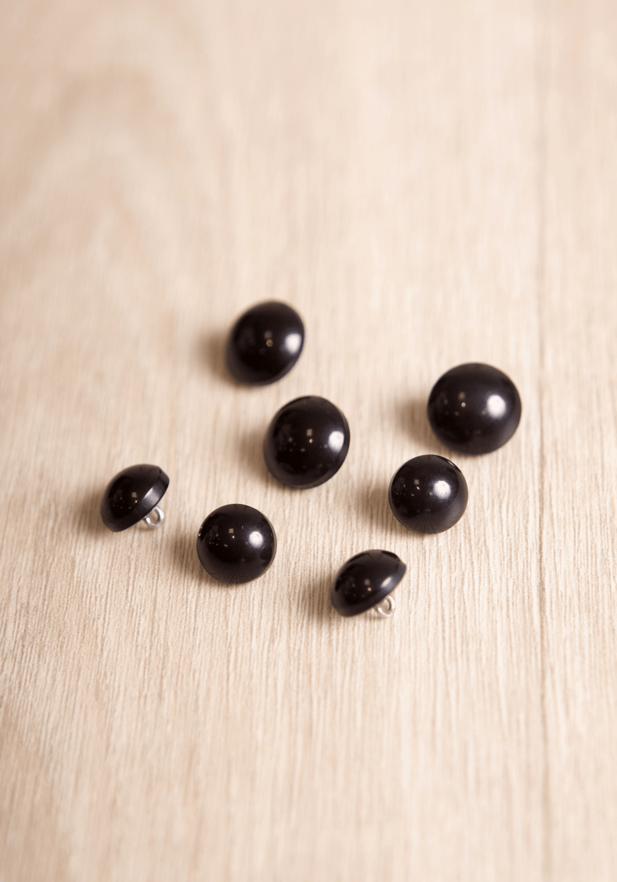 Bouton Pop Noir brillant 12 et 15 mm - Maison Fauve