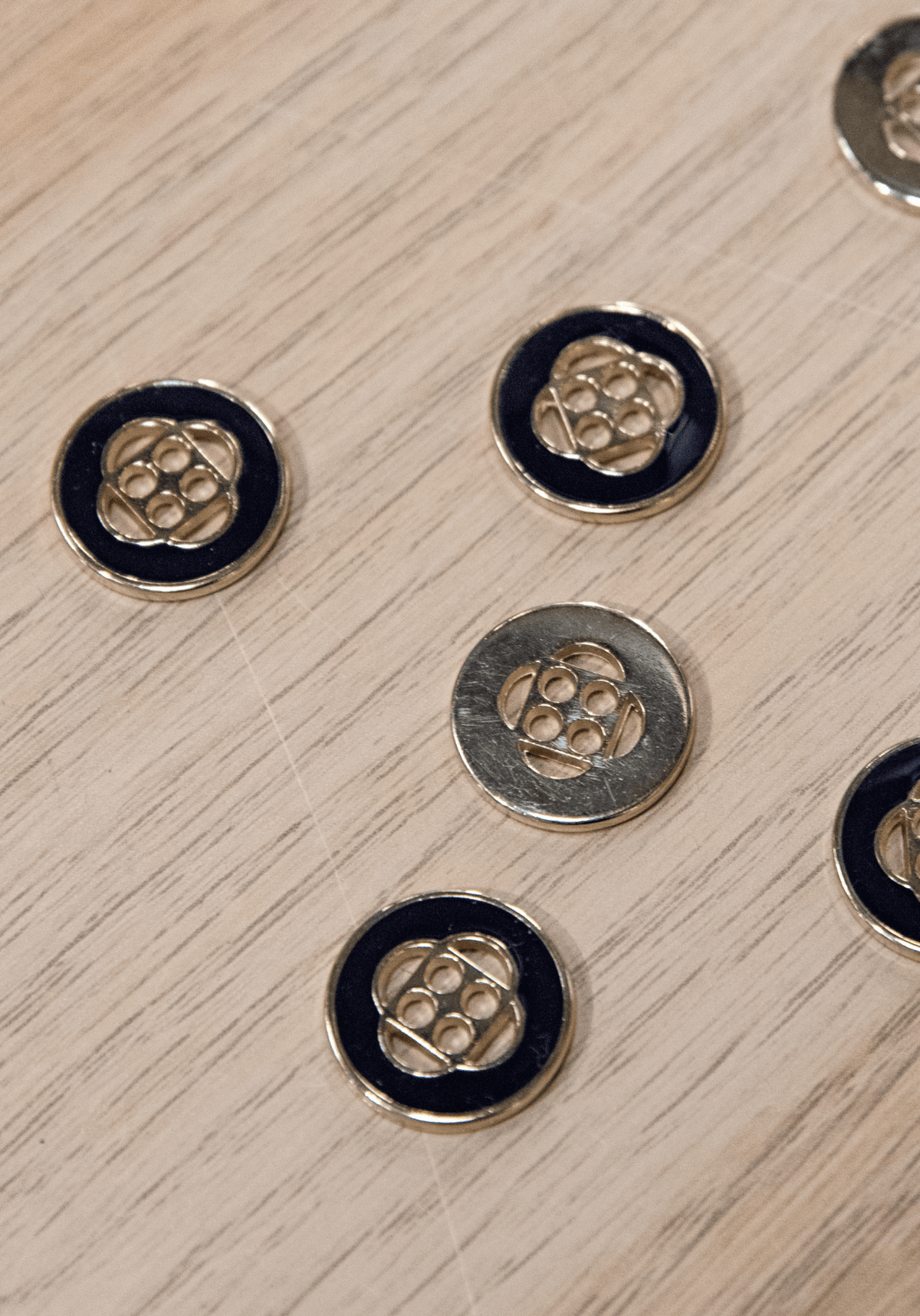 Bouton Poppy Navy Doré 15 ou 18 mm - Maison Fauve