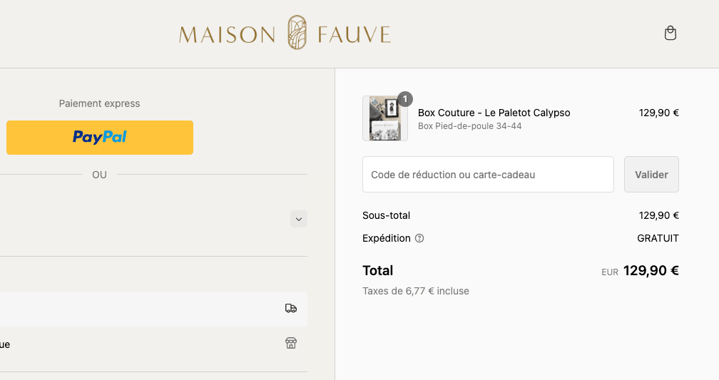 Carte cadeau couture Maison Fauve - Maison Fauve