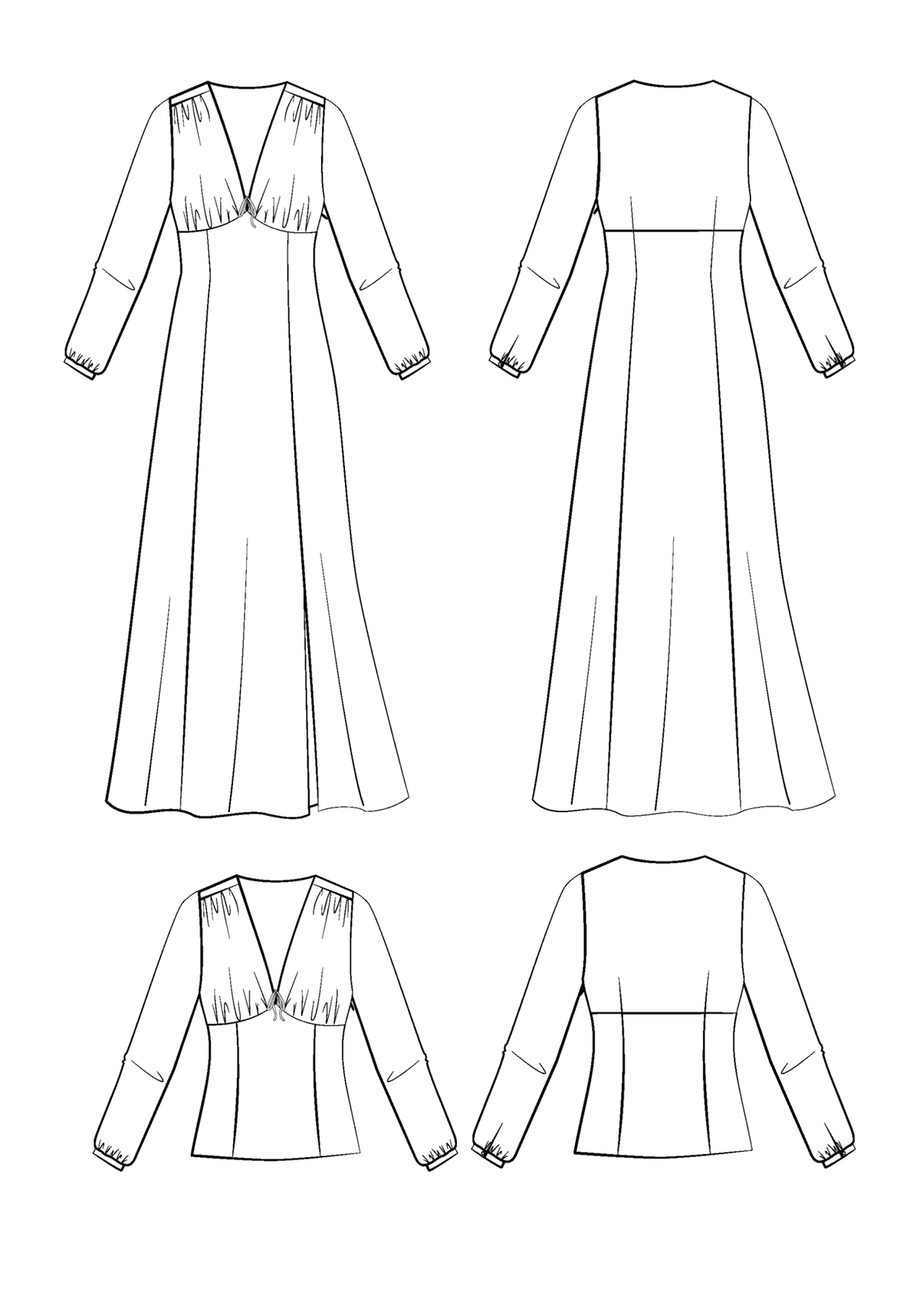Complément patron couture gratuit robe Rosalie - version manches longues (PDF à télécharger) - Maison Fauve