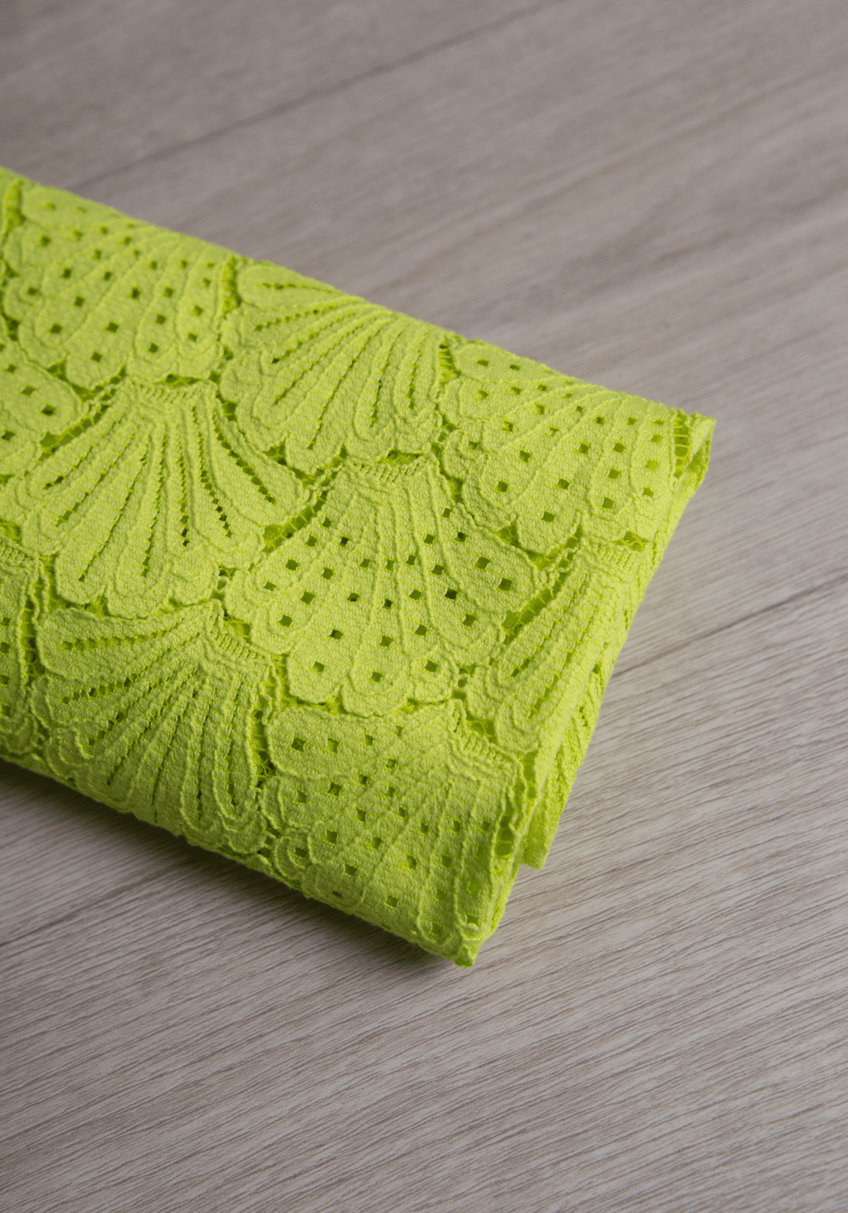 COUPON 150cm - Tissu dentelle Coquillage - Jaune Sulfure - Maison Fauve