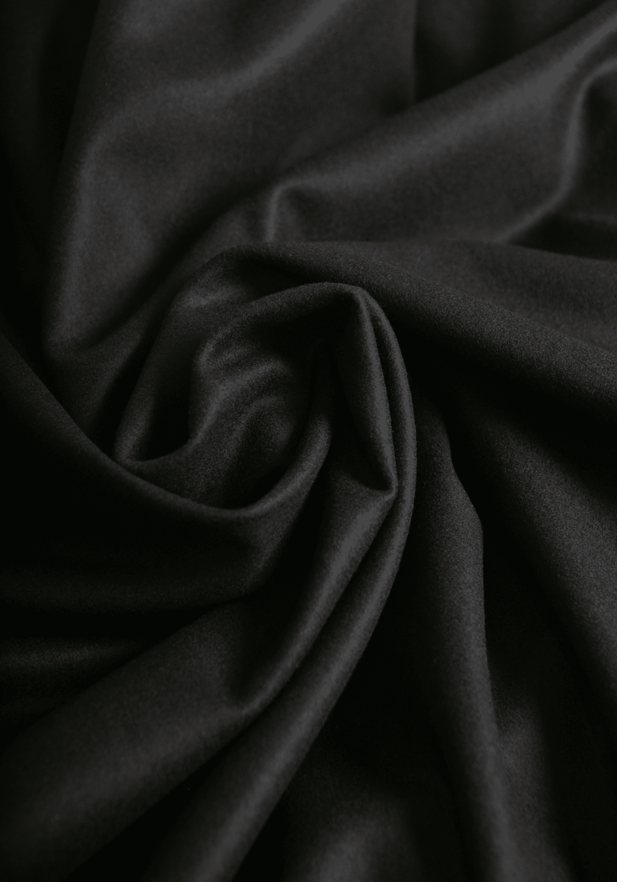 COUPON 170 cm - Lainage Flanelle manteau – 100% Laine - Noir - Maison Fauve