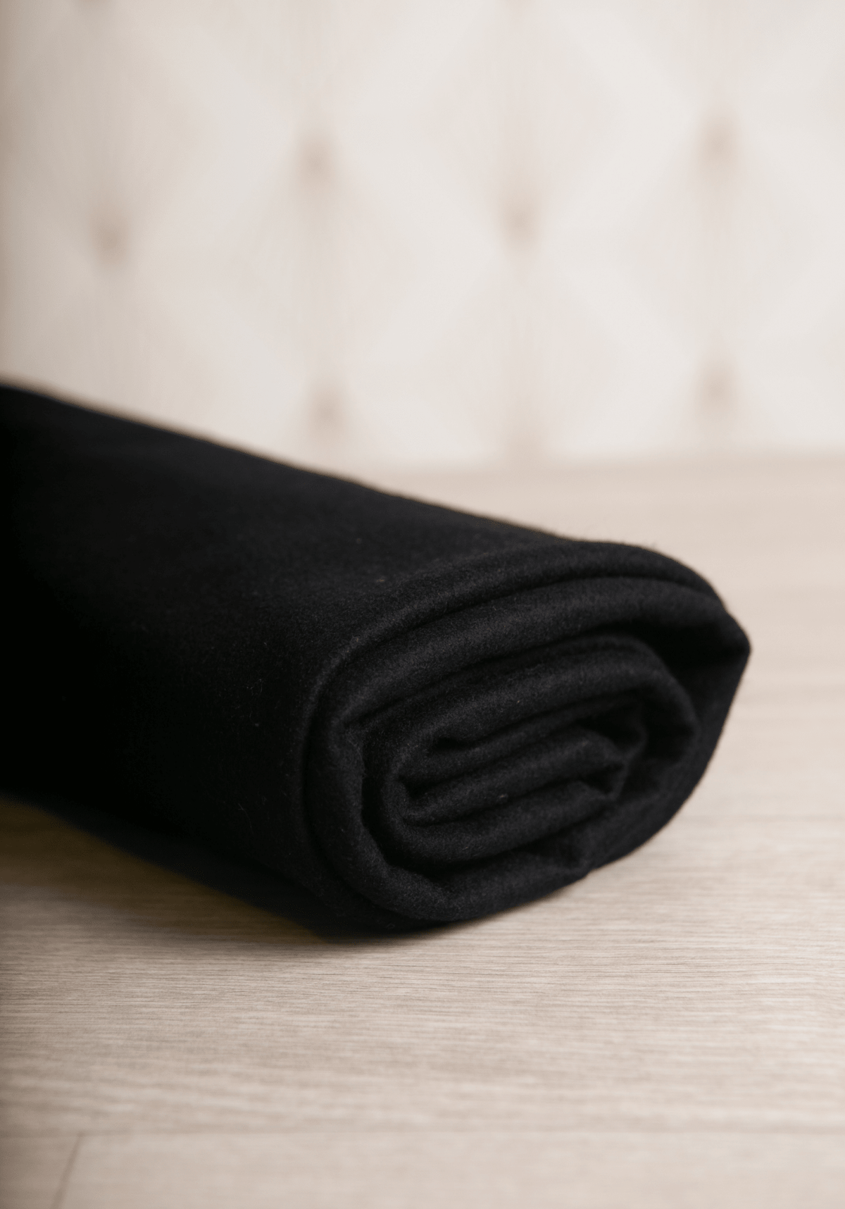 COUPON 170 cm - Lainage Flanelle manteau – 100% Laine - Noir - Maison Fauve