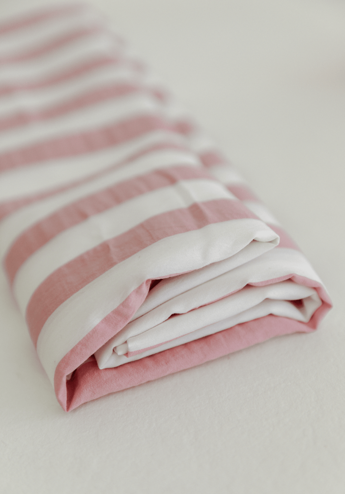 COUPON 250 CM - Tissu voile poly viscose à rayures Berlingot - Rose Romance - Maison Fauve