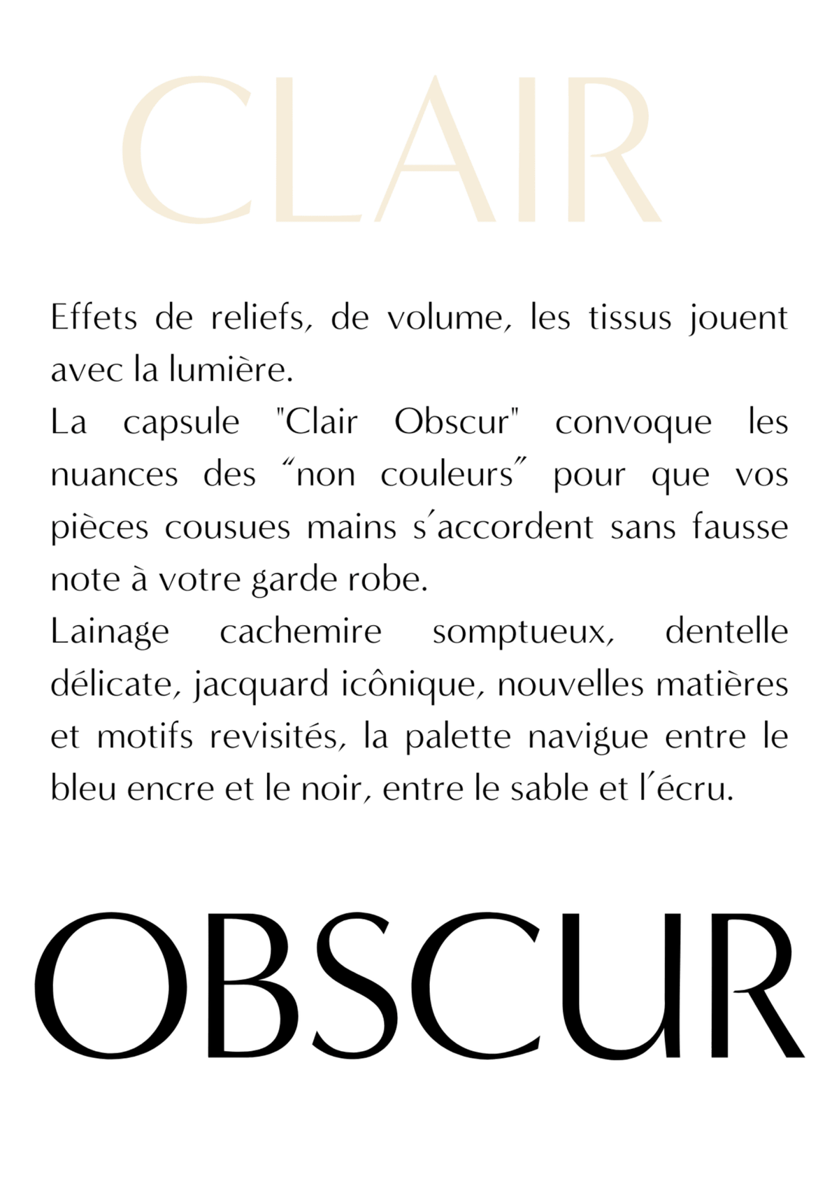 Le Lookbook CLAIR OBSCUR - Maison Fauve