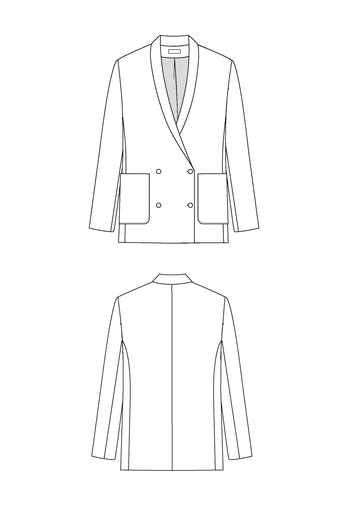 Patron couture blazer Mimosa / PDF (A4, A3, A0, US Letter) - Cadres, Calques par Taille, Vidéoprojection - Maison Fauve