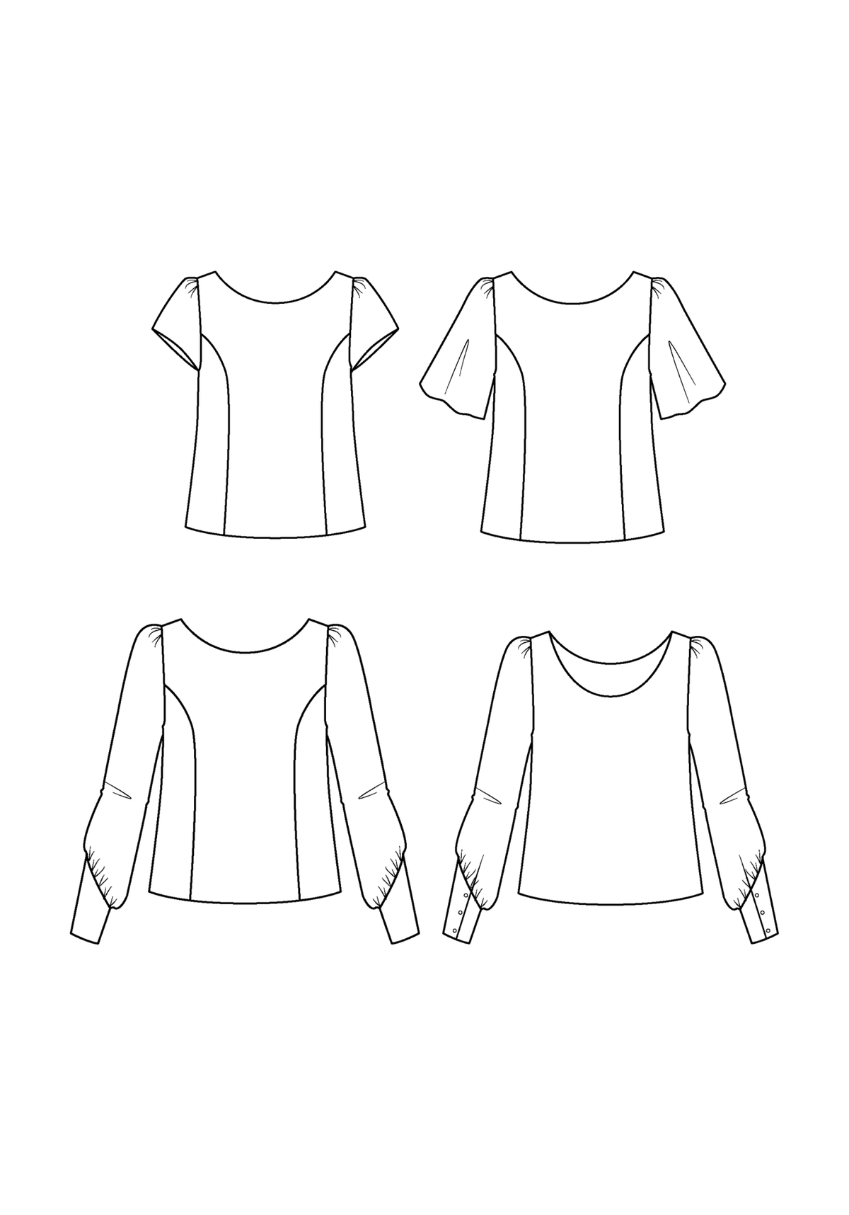 Patron couture blouse Cicadella / PDF (A4, A3, A0, US Letter) - Cadres, Calques par Taille, Vidéoprojection - Maison Fauve