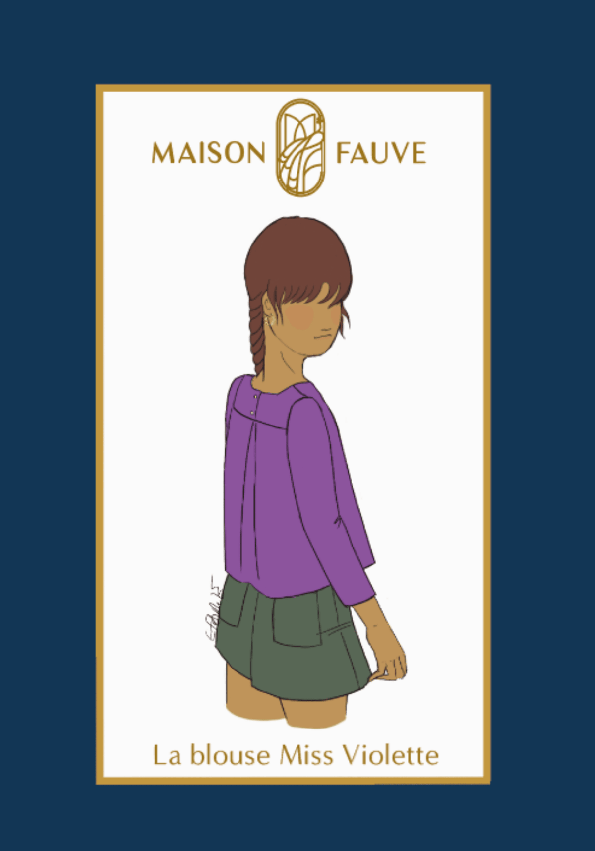 Patron couture blouse fille Miss Violette - Patron pochette - Maison Fauve