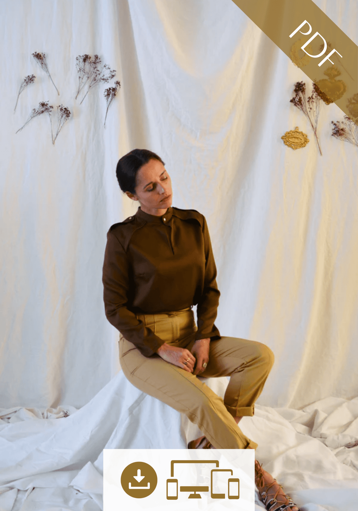 Patron couture blouse Rocaille / PDF (A4, A3, A0, US Letter) - Cadres, Calques par Taille, Vidéoprojection - Maison Fauve