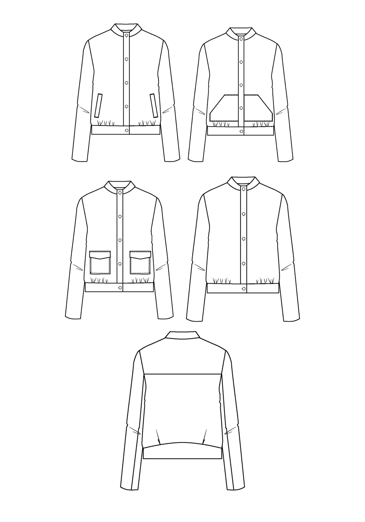 Patron couture blouson Dandelion / PDF (A4, A3, A0, US Letter) - Cadres, Calques par Taille, Vidéoprojection - Maison Fauve