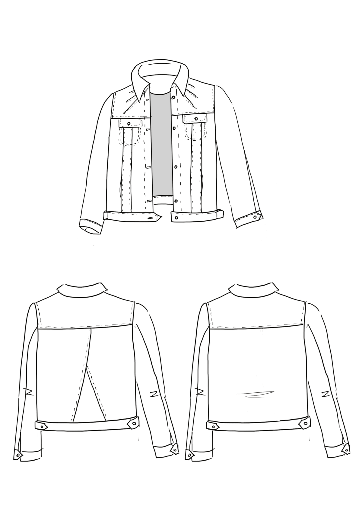Patron couture blouson Pilar / PDF (A4, A3, A0, US Letter) - Cadres, Calques par Taille, Vidéoprojection - Maison Fauve