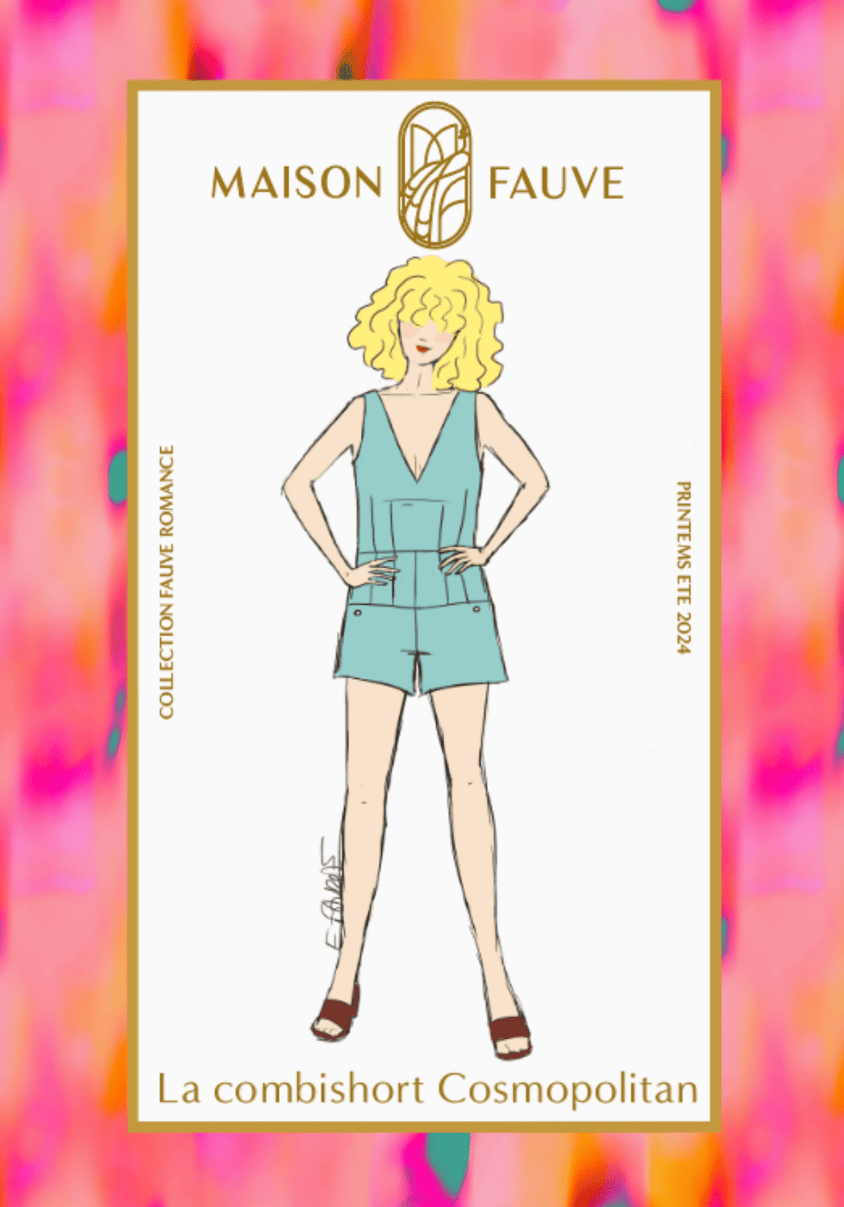 Patron couture combishort, robe Cosmopolitan - Patron pochette - Maison Fauve