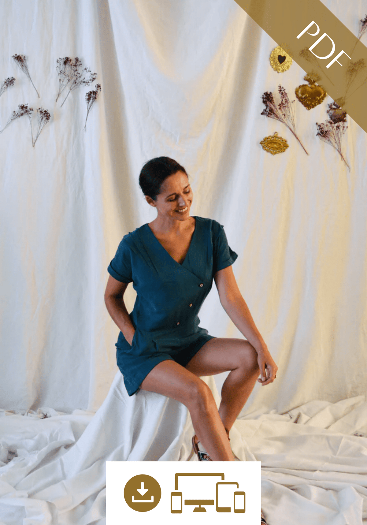 Patron couture combishort, robe Eclipse / PDF (A4, A3, A0, US Letter) – Tailles 34 à 56 – Cadres, Calques par Taille, Vidéoprojection - Maison Fauve