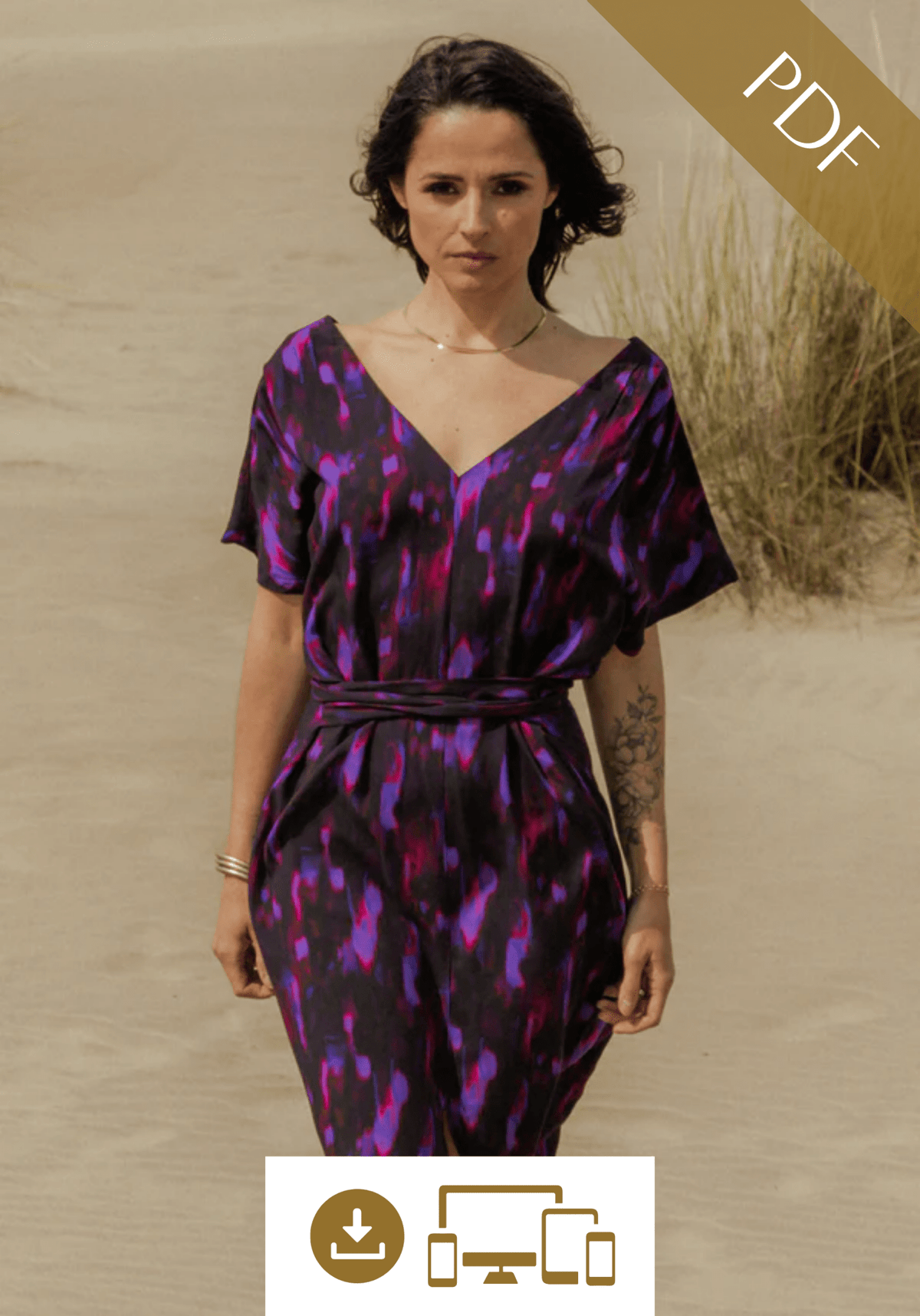 Patron couture Débutant - La robe Transat / PDF (A4, A3, A0, US Letter) - Cadres, Calques par Taille, Vidéoprojection - Maison Fauve