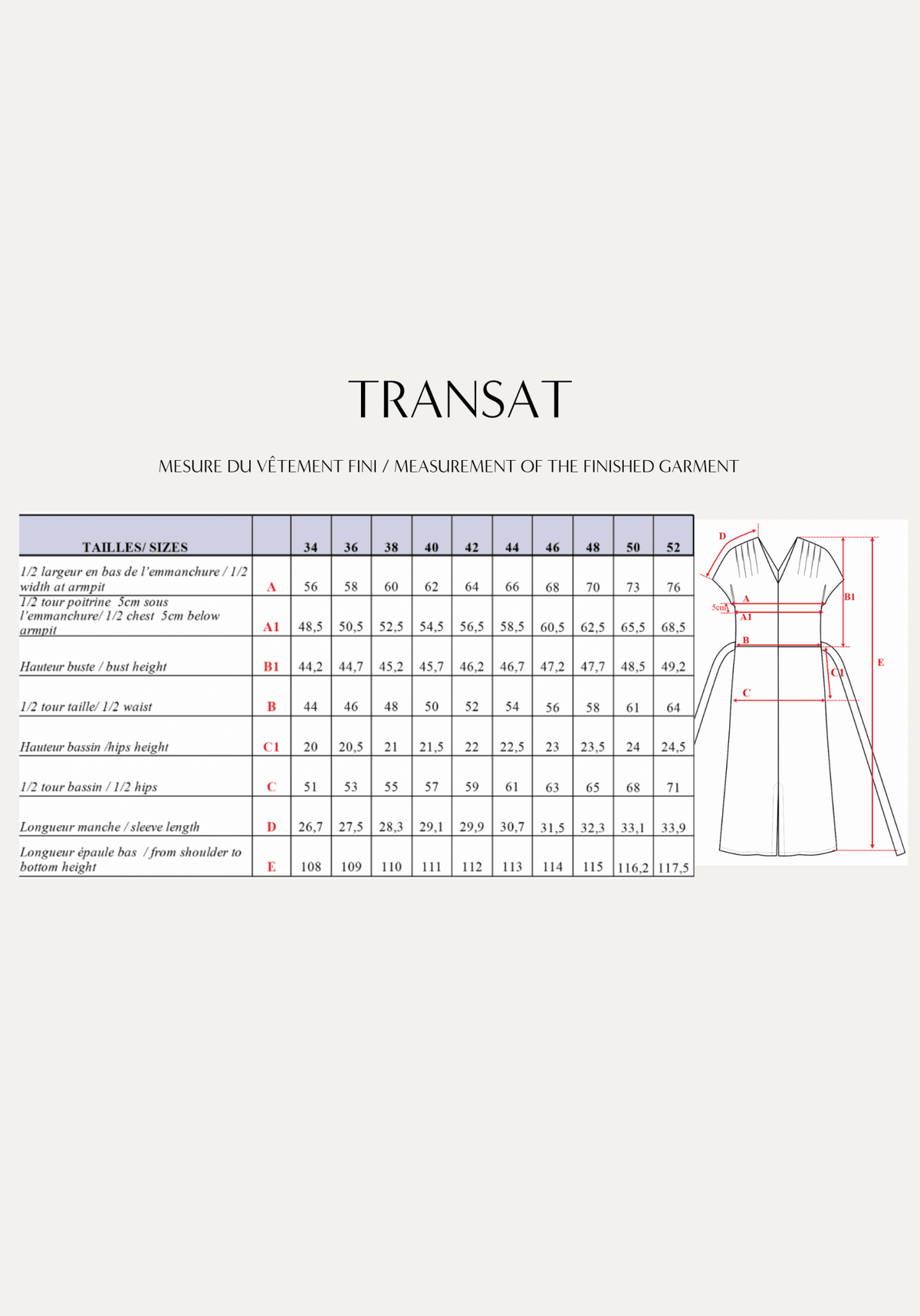 Patron couture Débutant - La robe Transat / PDF (A4, A3, A0, US Letter) - Cadres, Calques par Taille, Vidéoprojection - Maison Fauve