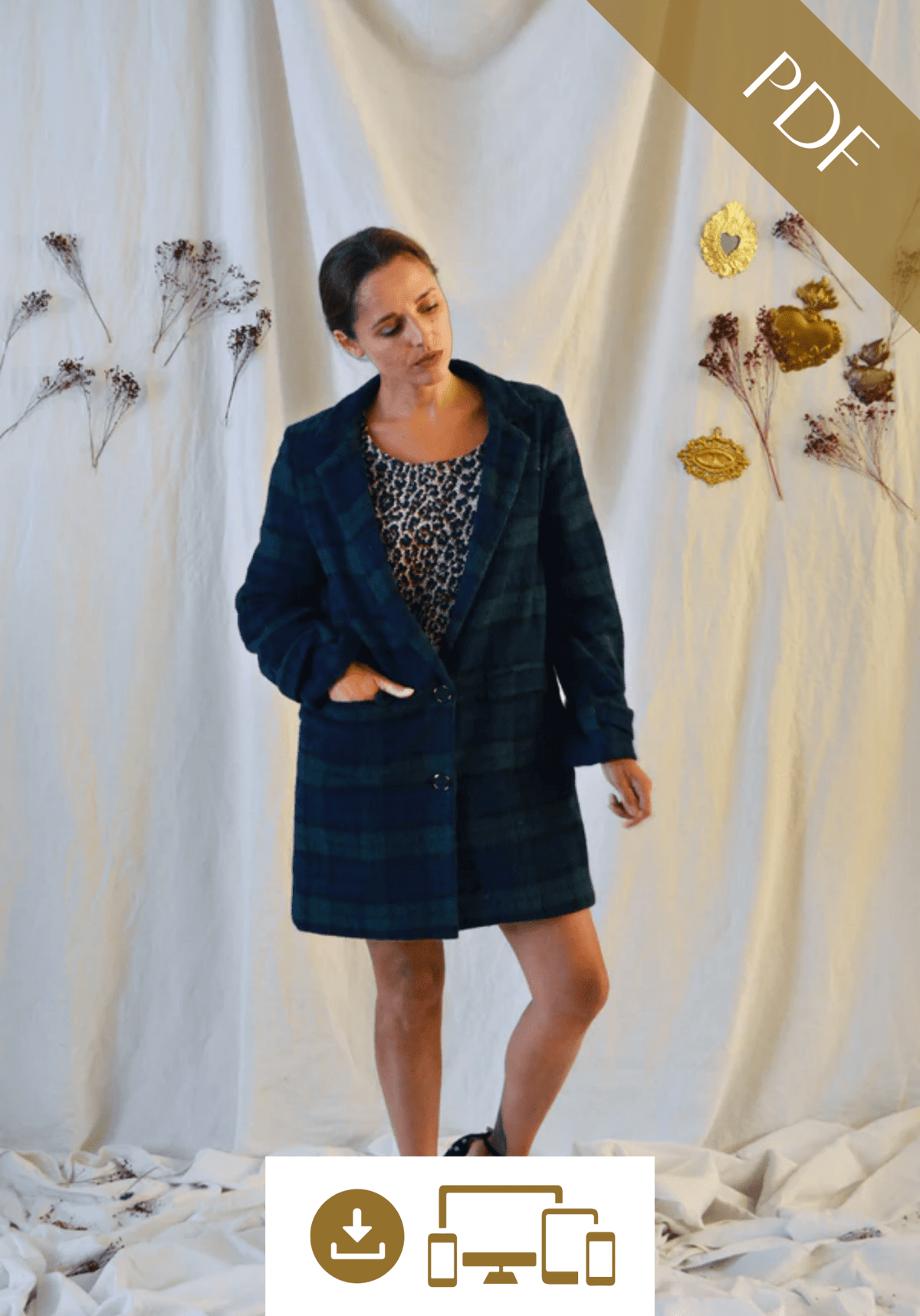 Patron couture manteau Ray / PDF (A4, A3, A0, US Letter) – Tailles 34 à 56 – Cadres, Calques par Taille, Vidéoprojection - Maison Fauve
