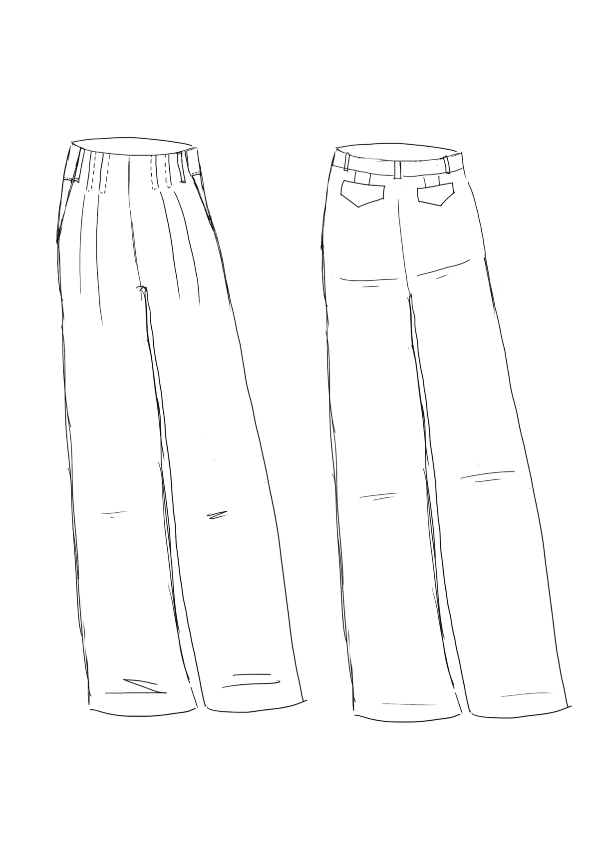 Patron couture pantalon Brooklyn / PDF (A4, A3, A0, US Letter) - Cadres, Calques par Taille, Vidéoprojection - Maison Fauve
