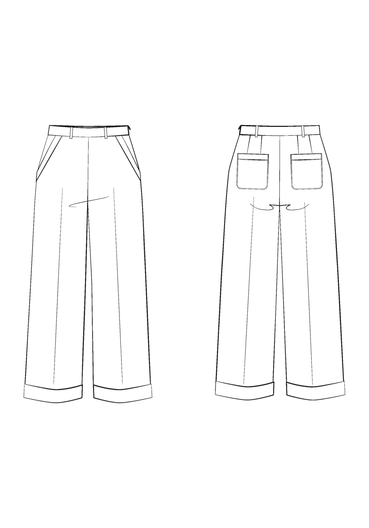 Patron couture pantalon Récif / PDF (A4, A3, A0, US Letter) - Cadres, Calques par Taille, Vidéoprojection - Maison Fauve