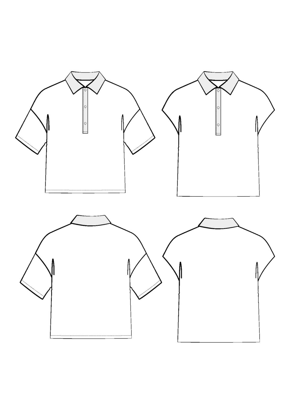 Patron couture polo Malibu / PDF (A4, A3, A0, US Letter) - Cadres, Calques par Taille, Vidéoprojection - Maison Fauve