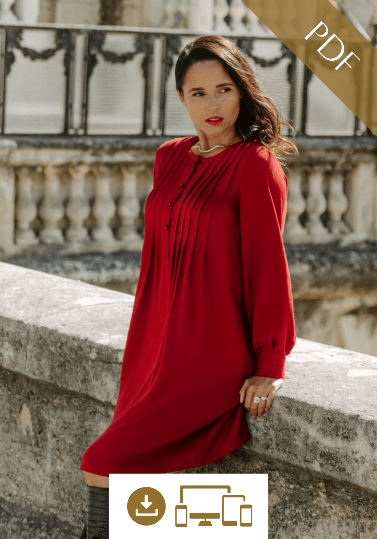 Patron couture robe chemise Atlas / PDF (A4, A3, A0, US Letter) - Cadres, Calques par Taille, Vidéoprojection - Maison Fauve