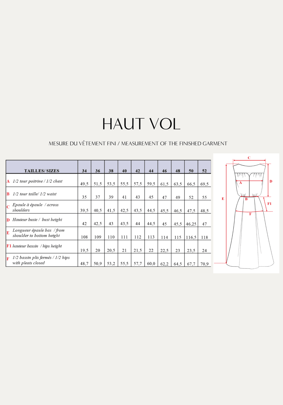 Patron couture robe Haut Vol / PDF (A4, A3, A0, US Letter) - Cadres, Calques par Taille, Vidéoprojection - Maison Fauve
