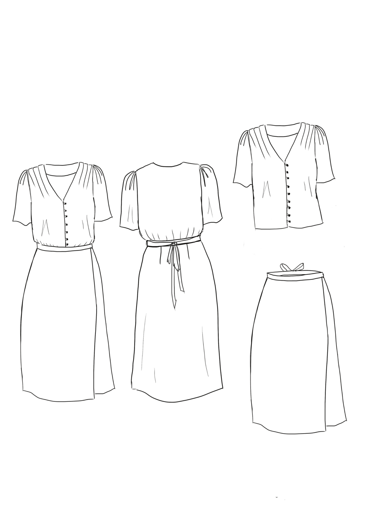 Patron couture robe Pénélope / PDF (A4, A3, A0, US Letter) - Cadres, Calques par Taille, Vidéoprojection - Maison Fauve