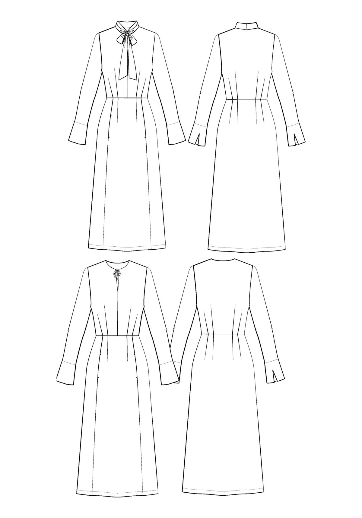 Patron couture robe Péninsule / PDF (A4, A3, A0, US Letter) - Cadres, Calques par Taille, Vidéoprojection - Maison Fauve