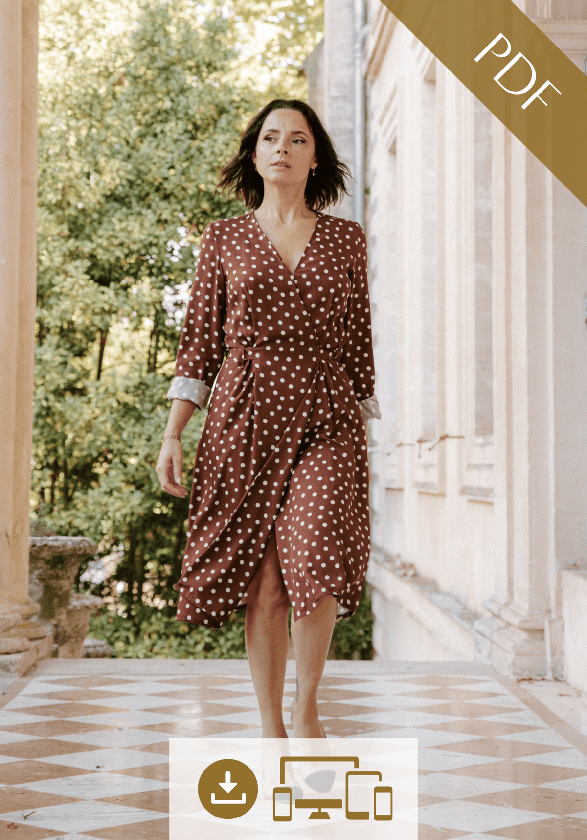 Patron couture robe portefeuille Soho / PDF (A4, A3, A0, US Letter) - Cadres, Calques par Taille, Vidéoprojection - Maison Fauve