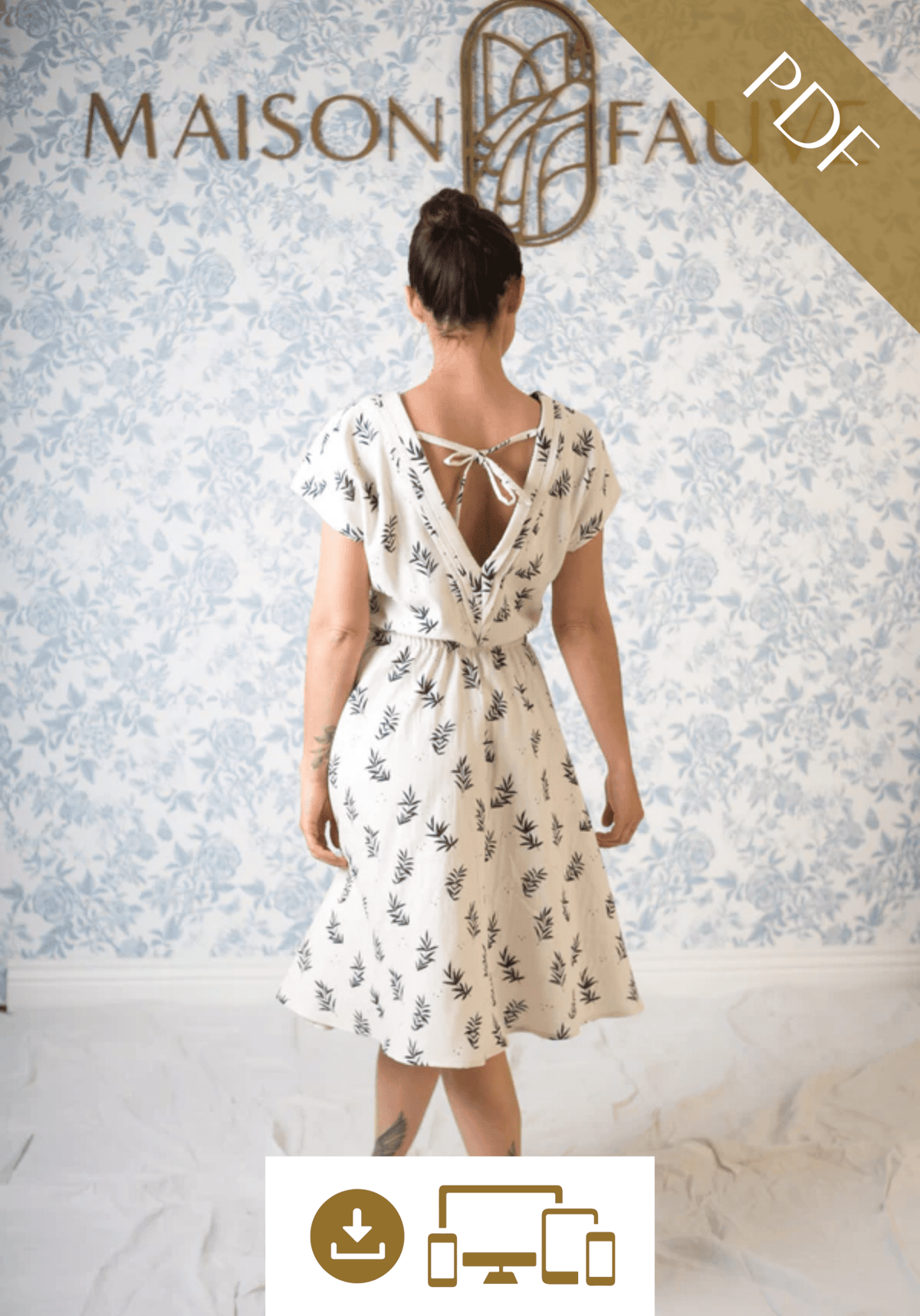 Patron couture robe, top Byzance / PDF (A4, A3, A0, US Letter) - Cadres, Calques par Taille, Vidéoprojection - Maison Fauve