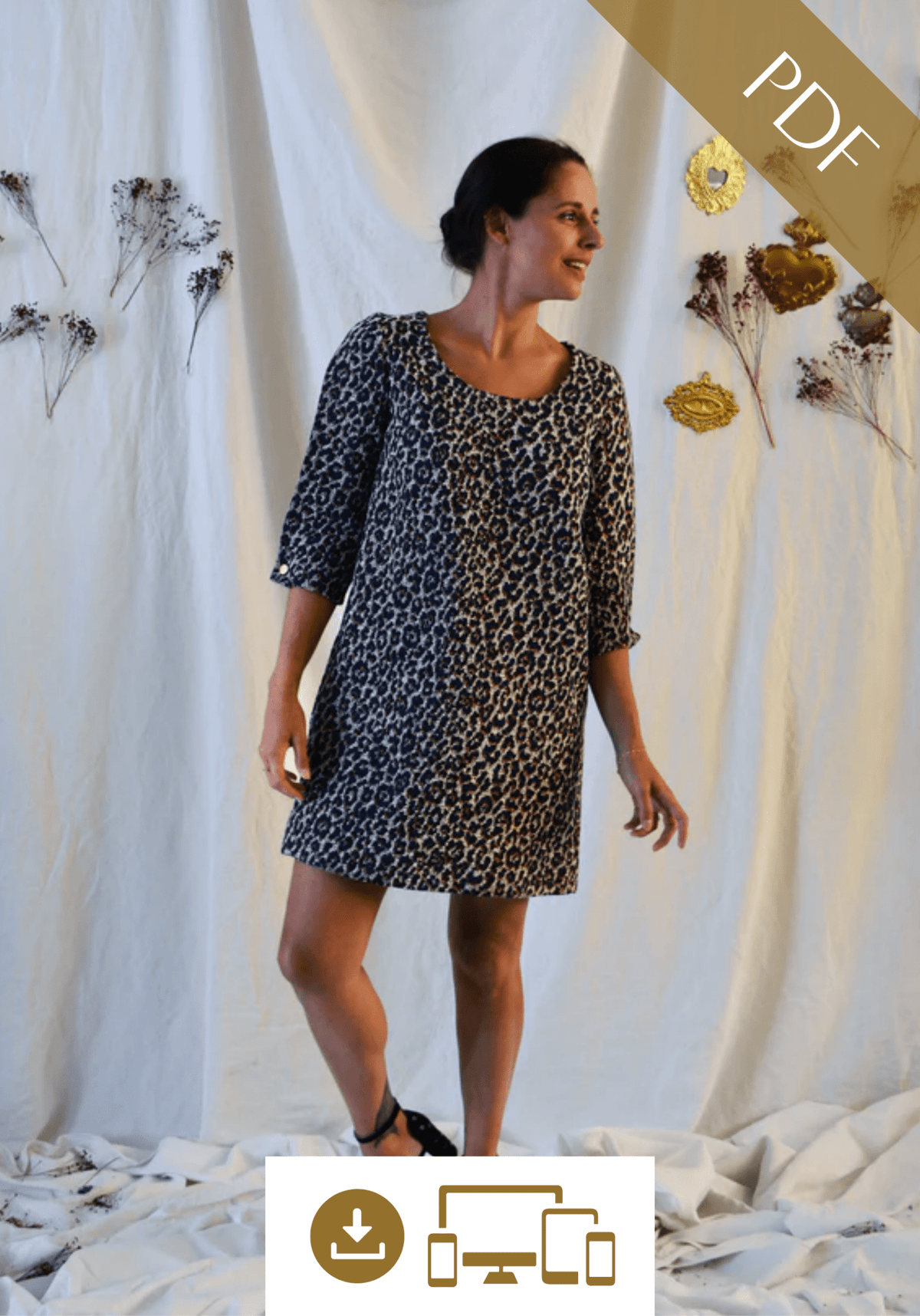 Patron couture robe, top Niki / PDF (A4, A3, A0, US Letter) – Tailles 34 à 56 – Cadres, Calques par Taille, Vidéoprojection - Maison Fauve