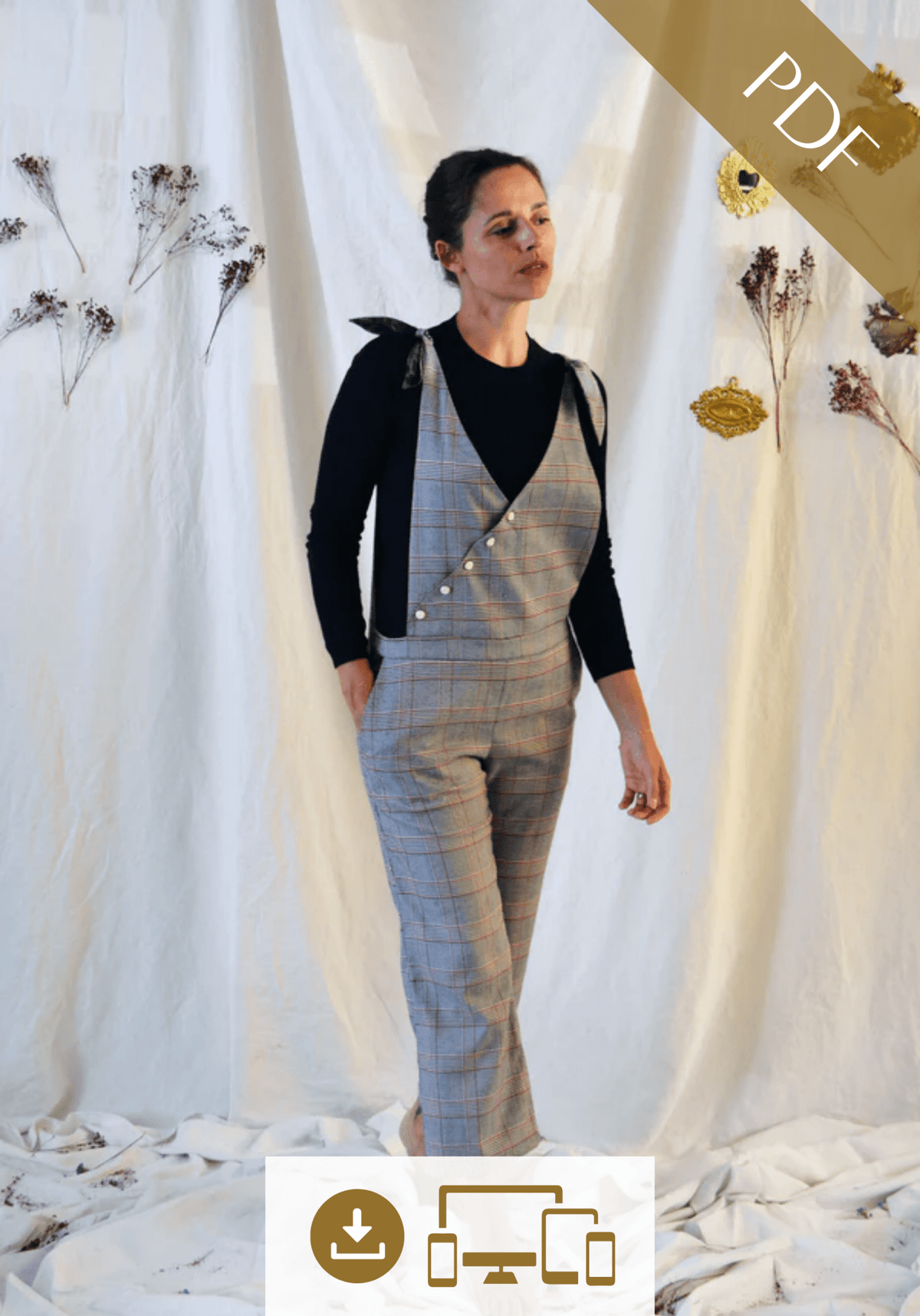Patron couture salopette Sailor / PDF (A4, A3, A0, US Letter) - Cadres, Calques par Taille, Vidéoprojection - Maison Fauve