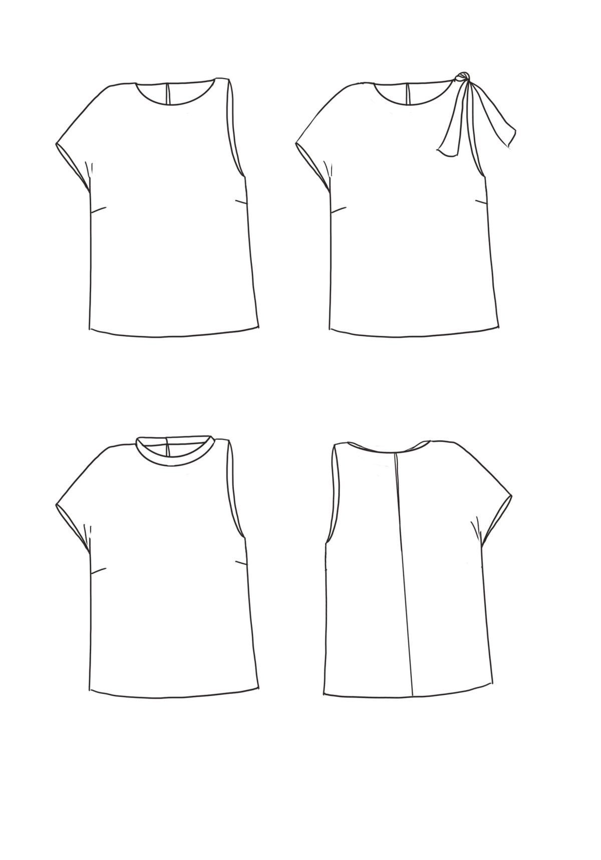 Patron couture top Santa Fe / PDF (A4, A3, A0, US Letter) - Cadres, Calques par Taille, Vidéoprojection - Maison Fauve