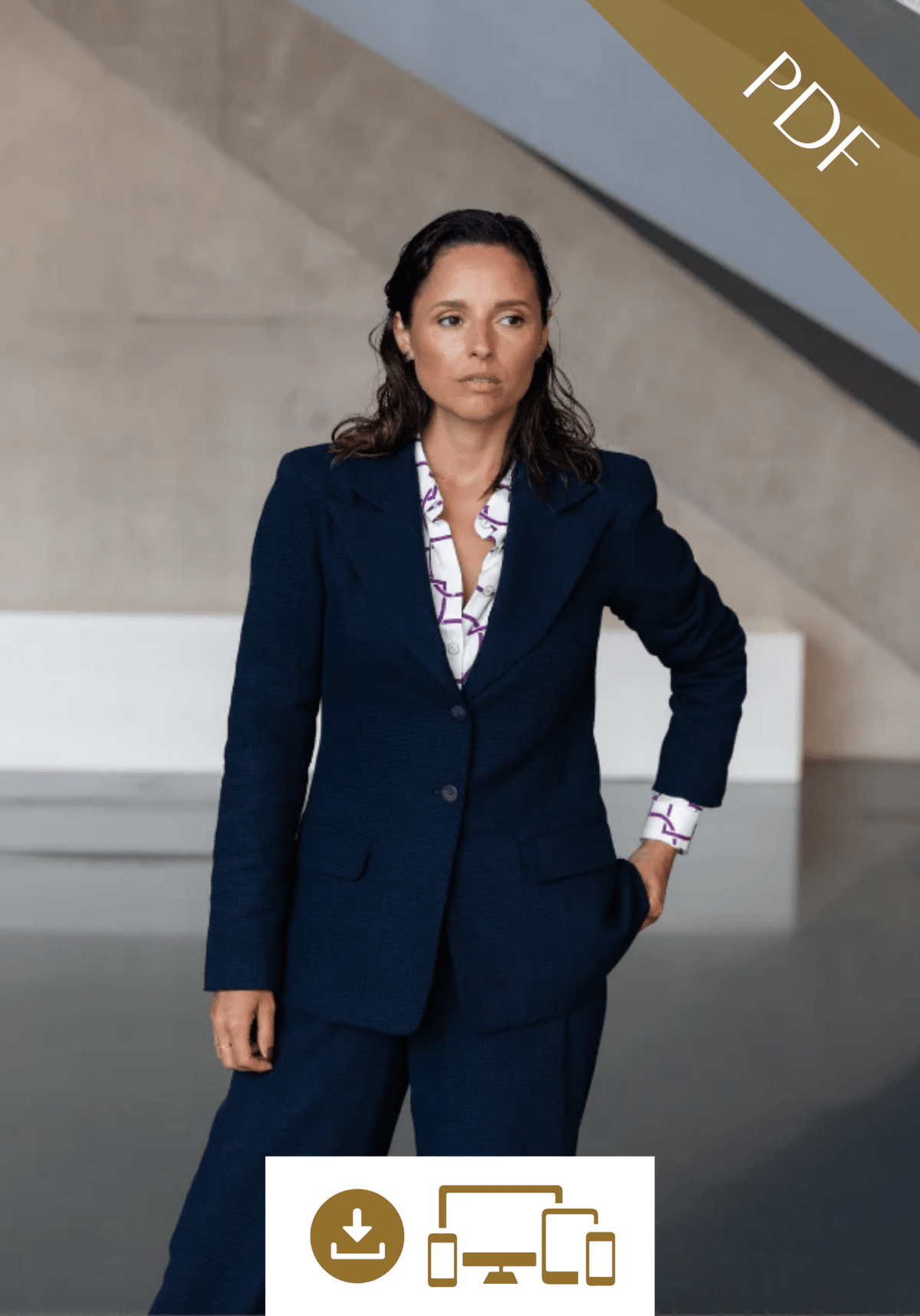 Patron couture veste blazer Manhattan / PDF (A4, A3, A0, US Letter) - Cadres, Calques par Taille, Vidéoprojection - Maison Fauve