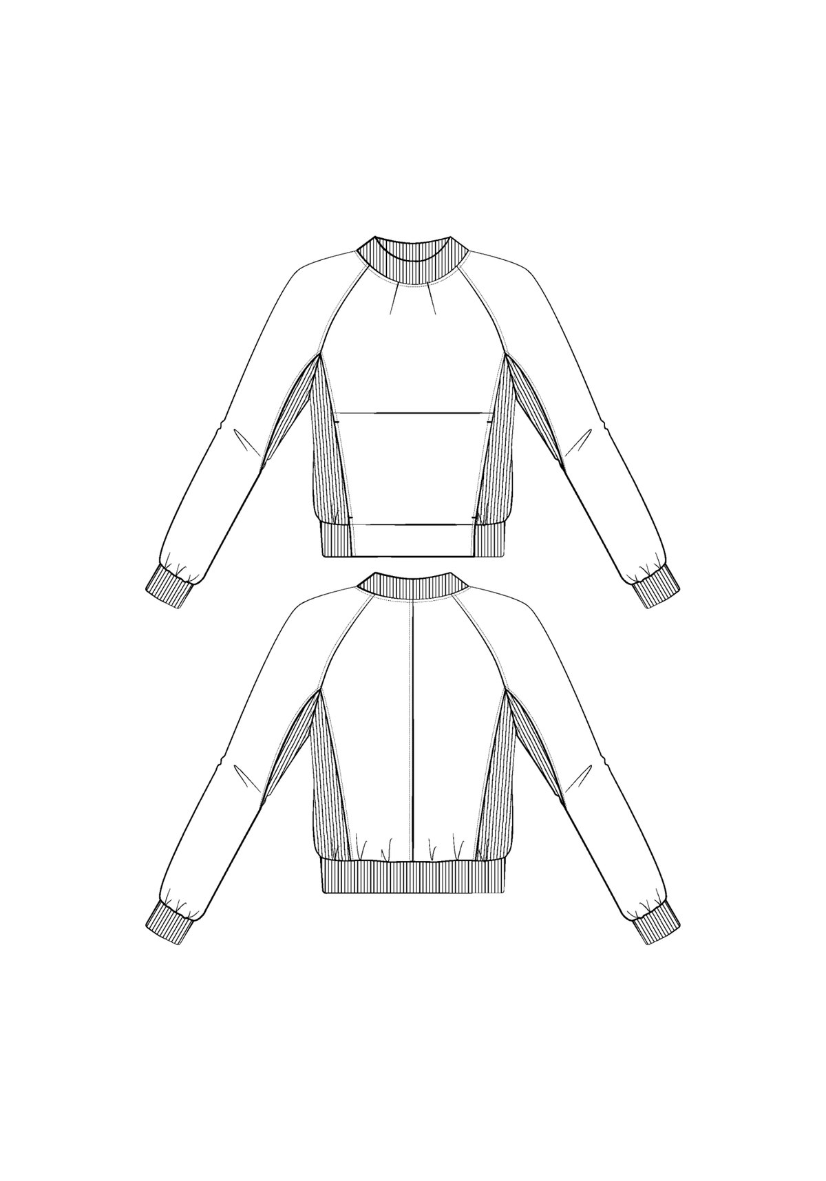 Patron sweat Ressac / PDF (A4, A3, A0, US Letter) - Cadres, Calques par Taille, Vidéoprojection - Maison Fauve