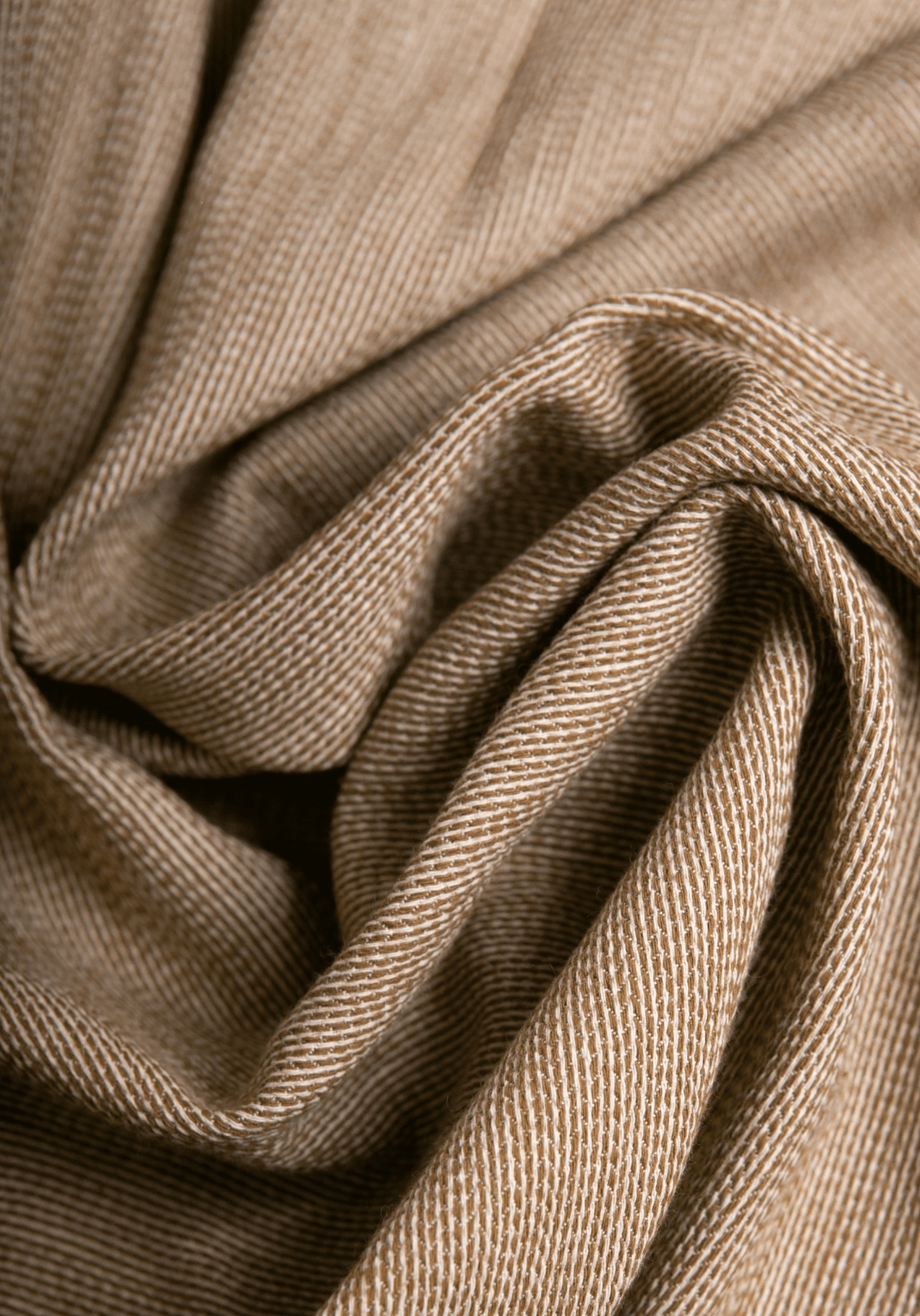 Tissu jacquard de coton Mini Chevron Camel - Maison Fauve