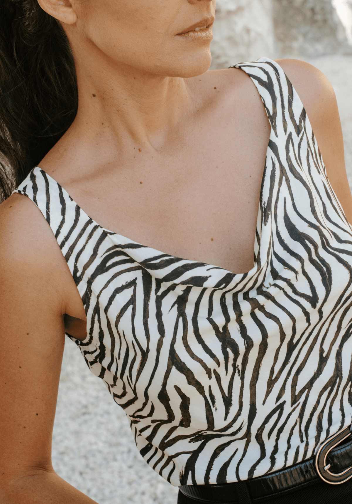 Tissu popeline de viscose imprimée Savage - Tigre Cumin ou Blanc Zèbre - Maison Fauve