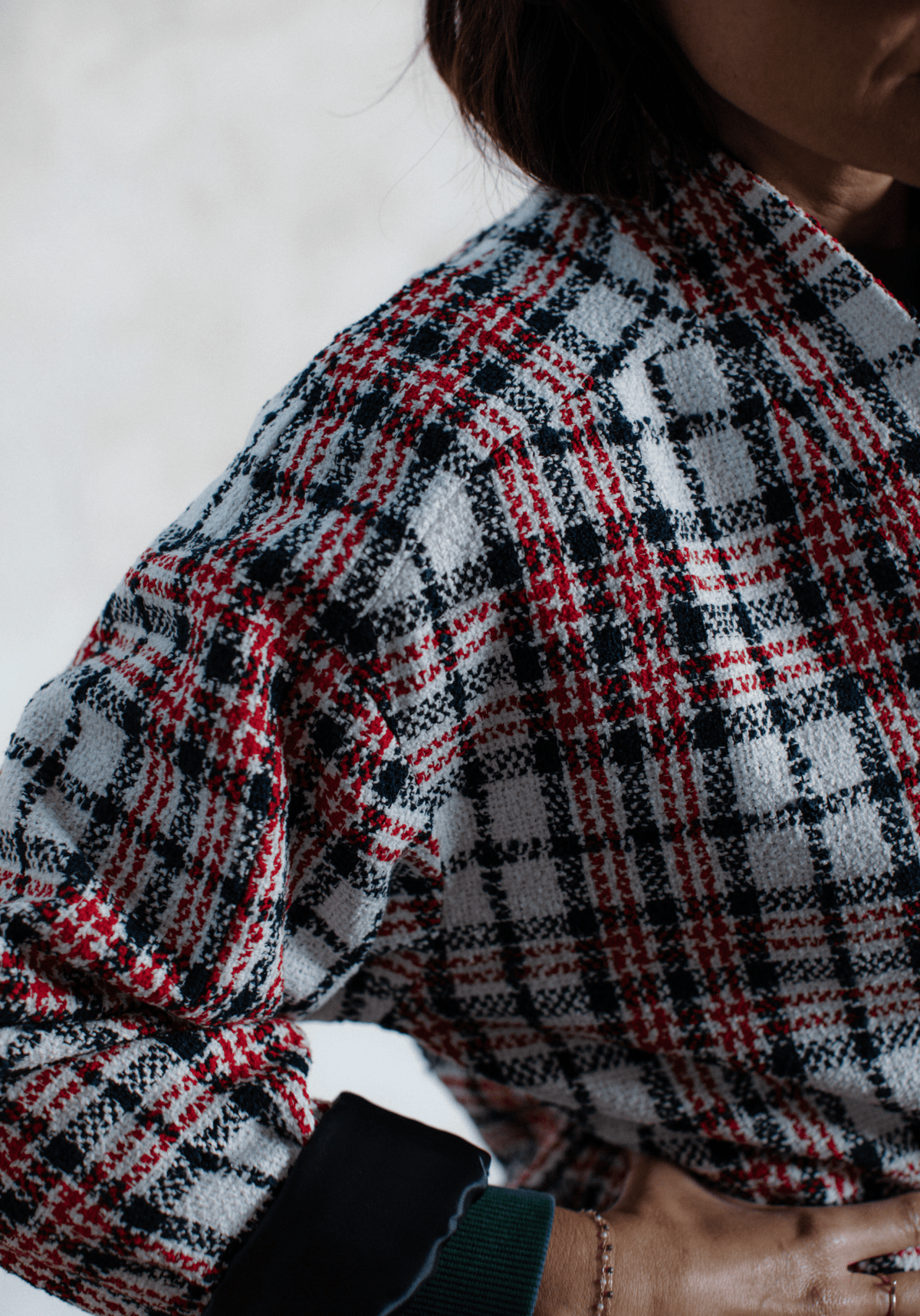 Tissu Tweed Bouclé Tartan - Laine & Coton - Maison Fauve