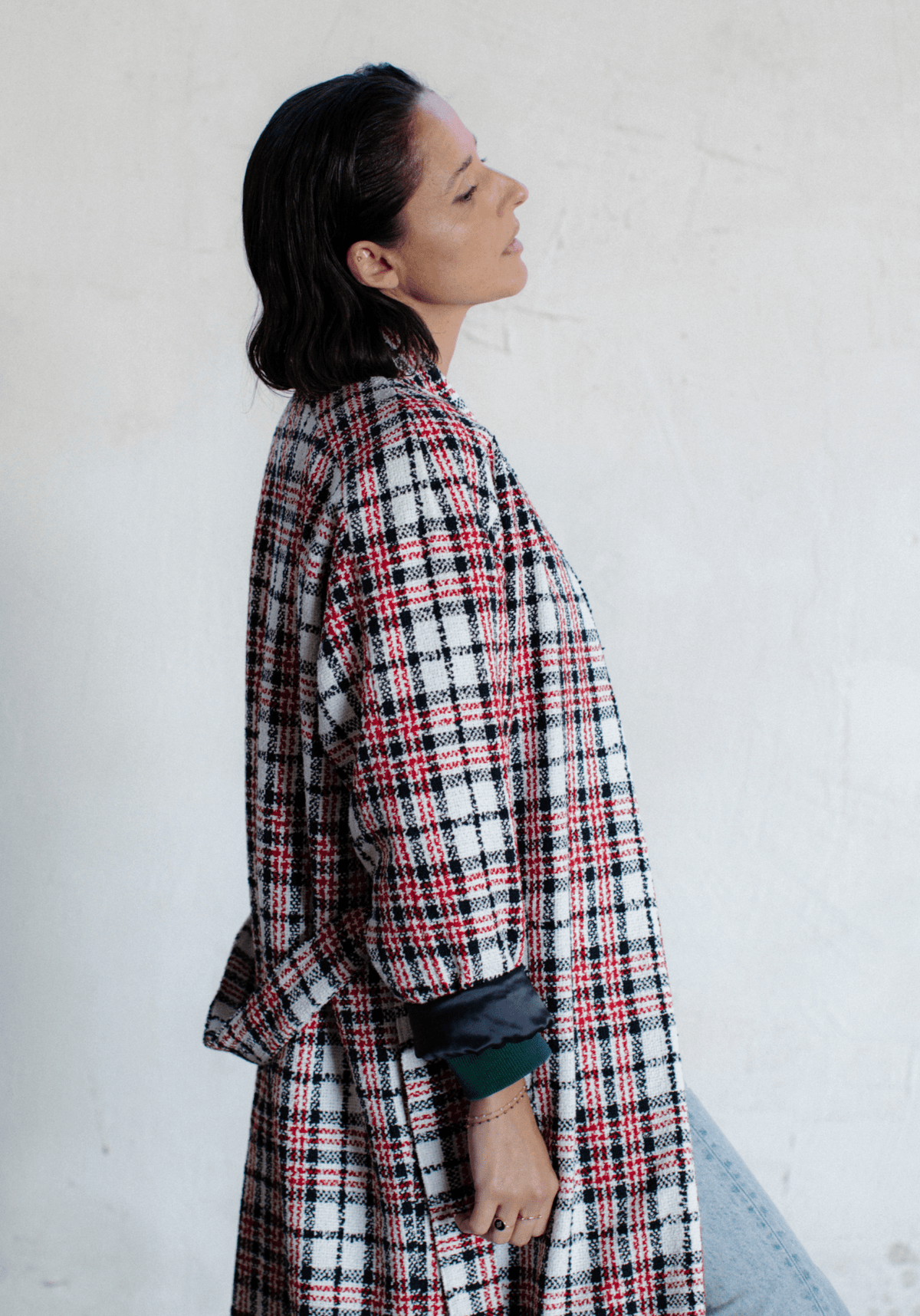 Tissu Tweed Bouclé Tartan - Laine & Coton - Maison Fauve