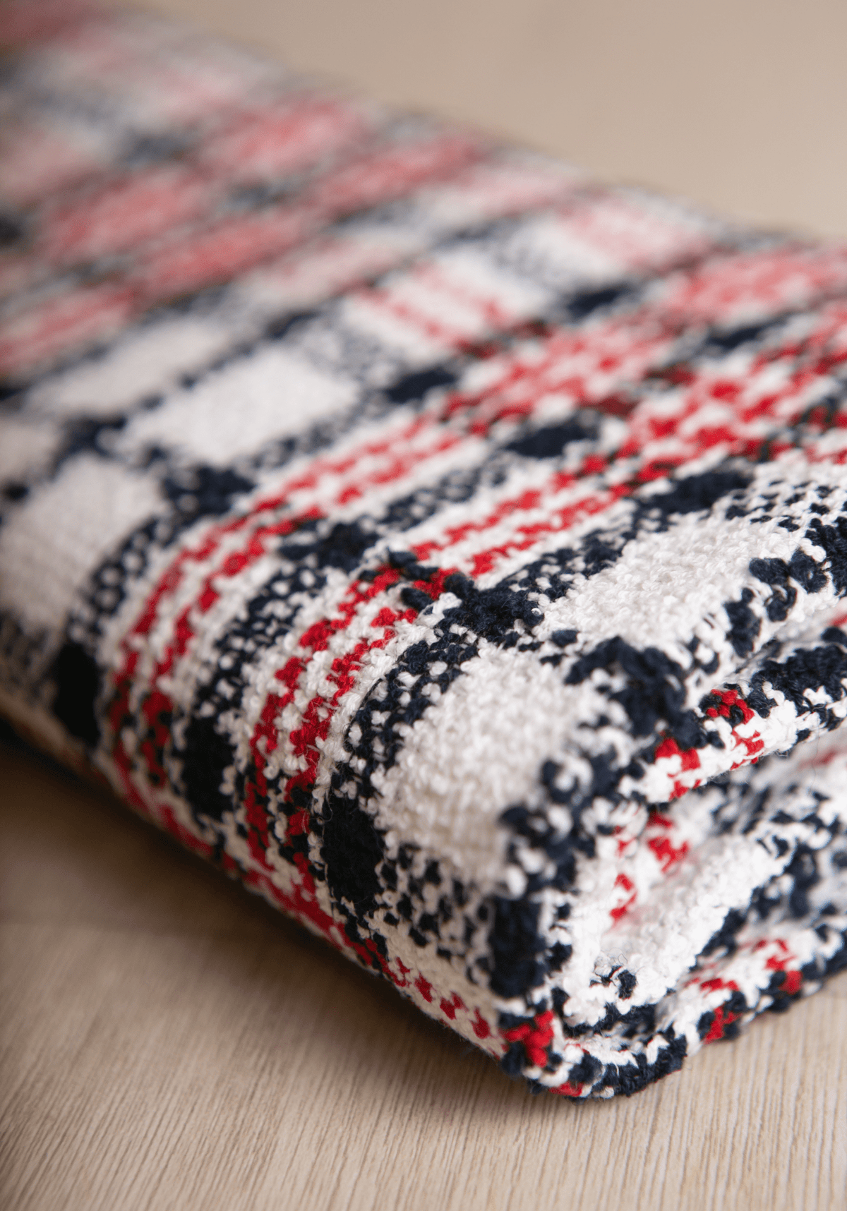 Tissu Tweed Bouclé Tartan - Laine & Coton - Maison Fauve