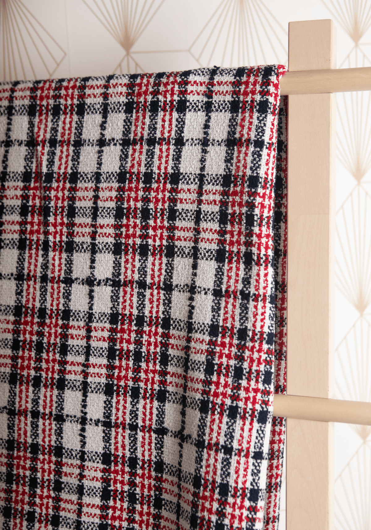 Tissu Tweed Bouclé Tartan - Laine & Coton - Maison Fauve