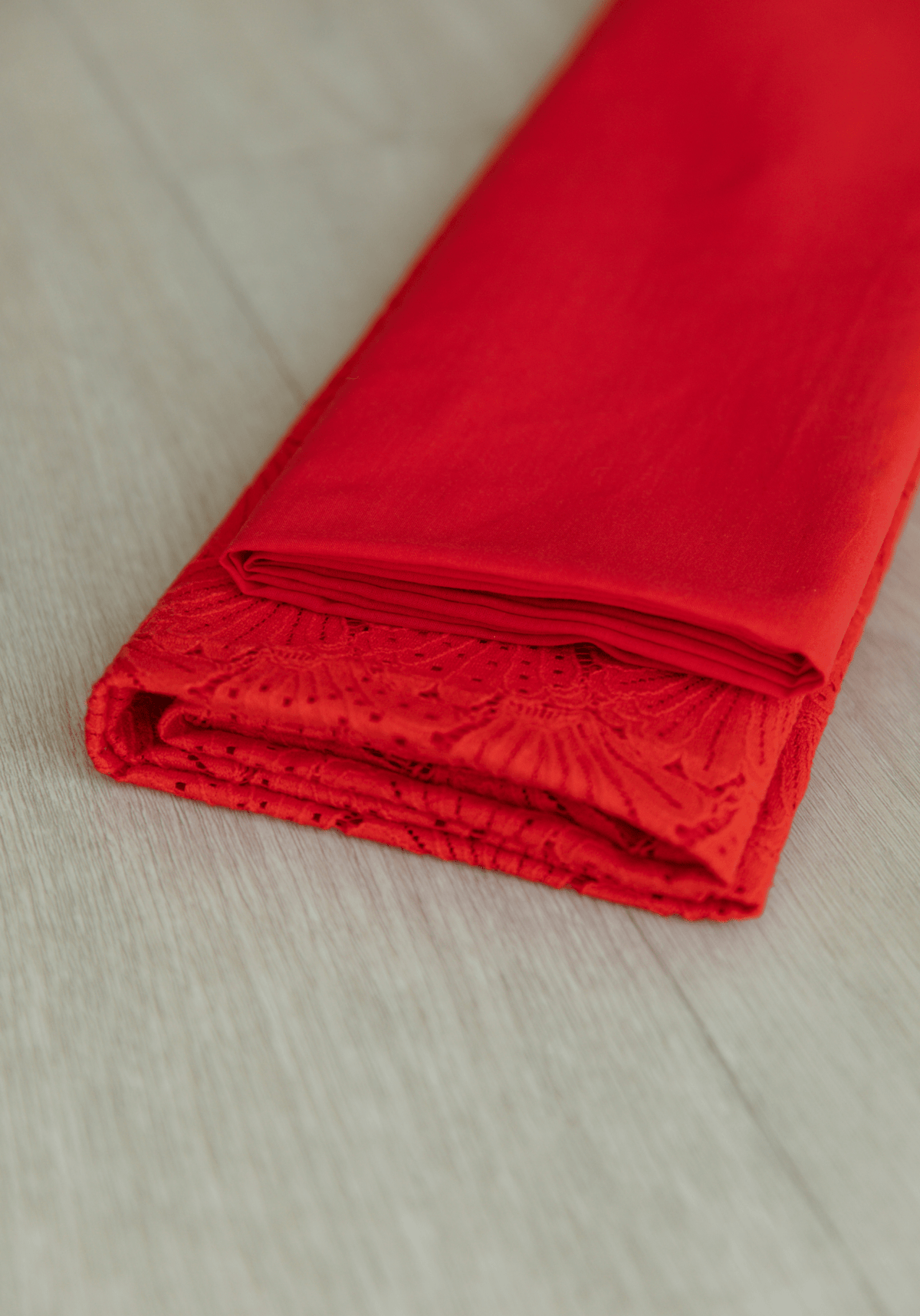 Tissu voile de coton - Rouge Passion - COUPON 50cm - Maison Fauve