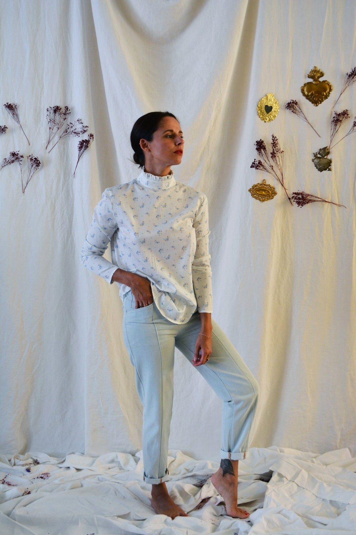 Patron couture blouse Dahlia / PDF (A4, A3, A0, US Letter) - Cadres, Calques par Taille, Vidéoprojection - Maison Fauve
