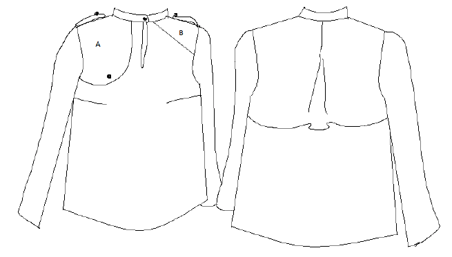 Patron couture blouse Rocaille / PDF (A4, A3, A0, US Letter) - Cadres, Calques par Taille, Vidéoprojection - Maison Fauve