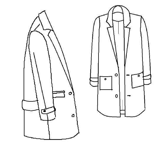 Patron couture manteau Ray / PDF (A4, A3, A0, US Letter) – Tailles 34 à 56 – Cadres, Calques par Taille, Vidéoprojection - Maison Fauve