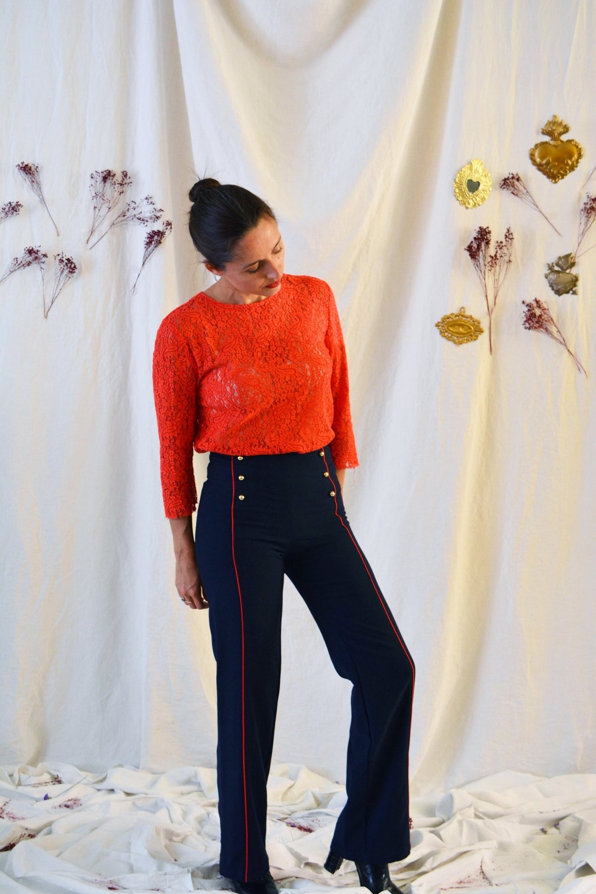 Patron couture pantalon à pont Embrun / PDF (A4, A3, A0, US Letter) - Cadres, Calques par Taille, Vidéoprojection - Maison Fauve