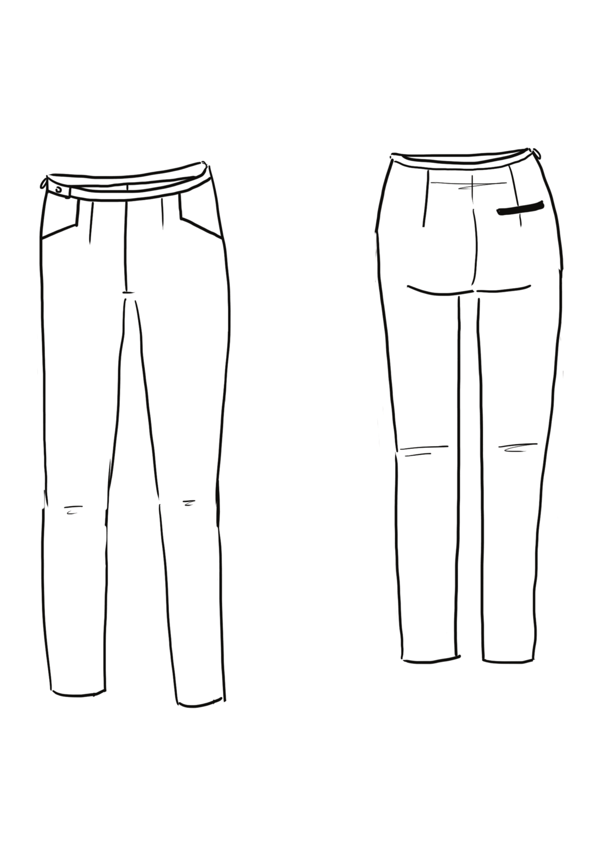 Patron couture pantalon cigarette Loulou / PDF (A4, A3, A0, US Letter) - Cadres, Calques par Taille, Vidéoprojection - Maison Fauve