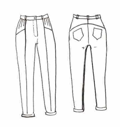 Patron couture pantalon, jean Hussard / PDF (A4, A3, A0, US Letter) - Cadres, Calques par Taille, Vidéoprojection - Maison Fauve
