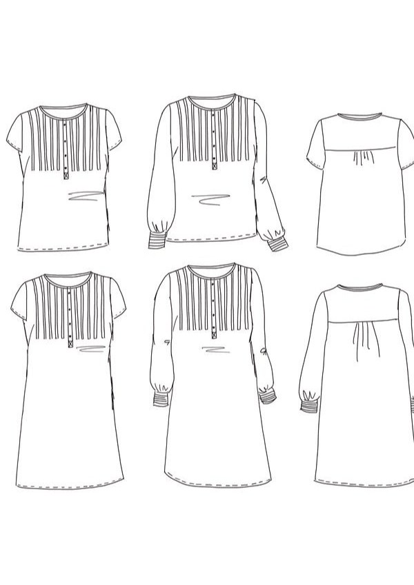 Patron couture robe chemise Atlas / PDF (A4, A3, A0, US Letter) - Cadres, Calques par Taille, Vidéoprojection - Maison Fauve