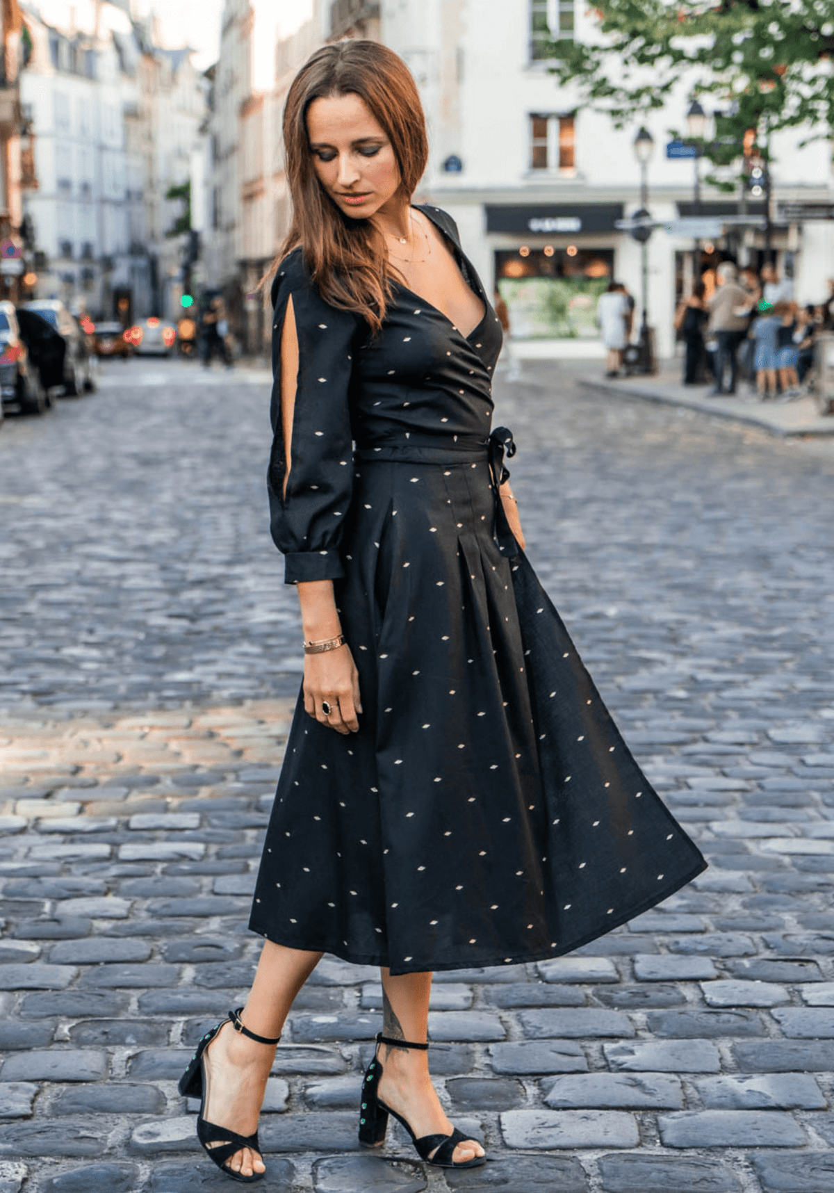 Patron couture robe portefeuille longue Tamara / PDF (A4, A3, A0, US Letter) – Tailles 34 à 56 – Cadres, Calques par Taille, Vidéoprojection - Maison Fauve