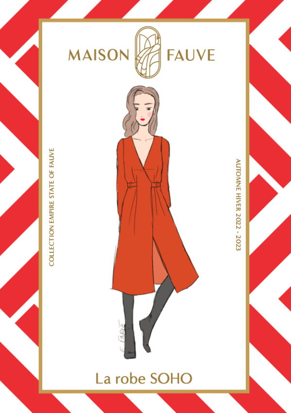 Patron couture robe portefeuille Soho / Patron pochette - Maison Fauve